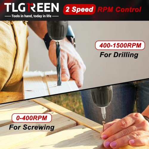 TLGREEN 138-Piece Tool Drill Set with Bits and Case, 12V, Red - color: Red