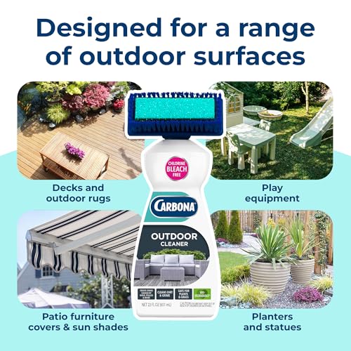 Carbona Oxy Powered Outdoor Cleaner with Built-In Brush (22 Fl Oz), Spot Cleaner for Outdoor Furniture, Rugs & Decks, 2-in-1 Sponge & Bristle Brush - size: 22 Fl Oz (Pack of 1)