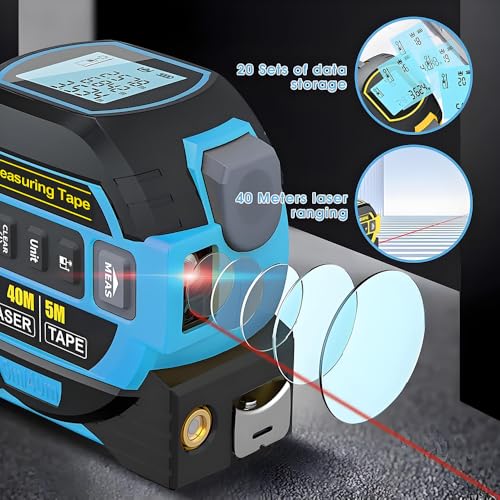 The 3-in-1 almighty laser measuring tools ruler,16Ft Ruler 197Ft Laser - color: Blue, size: Laser 197 ft