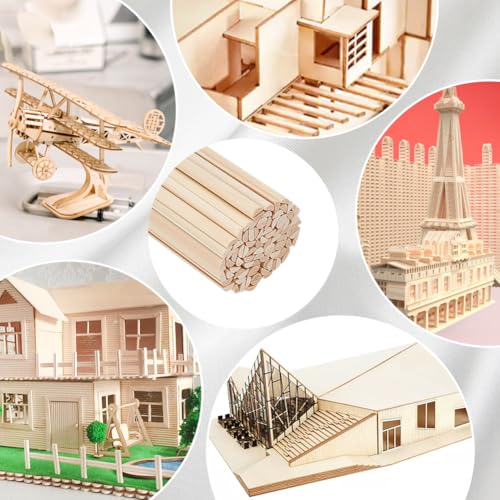 OLYCRAFT 100Pcs 11.9x0.3 Inch Half Round Wood dowels 3.5mm Wooden Dowel Rods Unfinished Wood Craft Sticks Half Round Craft Sticks Arch Wooden Dowel Rods for Braiding Tapestry DIY Crafts Building Model - size: 11.9 Inch