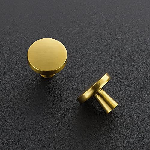 Ravinte Brushed Brass Drawer Pulls, 1-1/4 Inch Cabinet Knobs,25 Pack - color: Brushed Brass