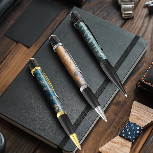 Colarr 12 Pack Woodturning Pen Kit Twist Ballpoint Pen Kit, Mix Colors - color: Mix Colors