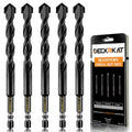 DECKRKAT 5-Piece 1/2" Carbide Masonry Drill Bits for Concrete, Brick, Tile - Black Hex Shank Set w/Heavy-Duty Case, Quick Change Fit Drill Driver - size: 5 Piece 1/2", style: Masonry Drill Bits
