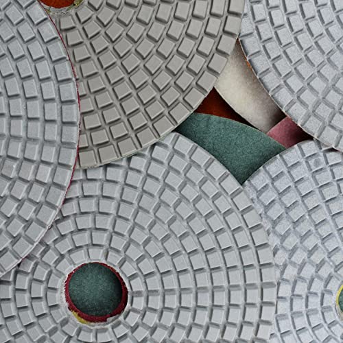8" Wet Diamond Polishing Pads Set of 7pcs for Marble, Granite, Concrete,Stone Sanding Buffing - size: 8 Inch
