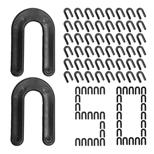 50PCS Horseshoe Tile Spacers, 1/4 Inch U-Shape Plastic Structural Shims for Tile Leveling System, Black Tile Leveling Clips for Ceramic Floor and Wall Installation - size: 1/4 Inch