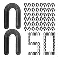 50PCS Horseshoe Tile Spacers, 1/4 Inch U-Shape Plastic Structural Shims for Tile Leveling System, Black Tile Leveling Clips for Ceramic Floor and Wall Installation - size: 1/4 Inch