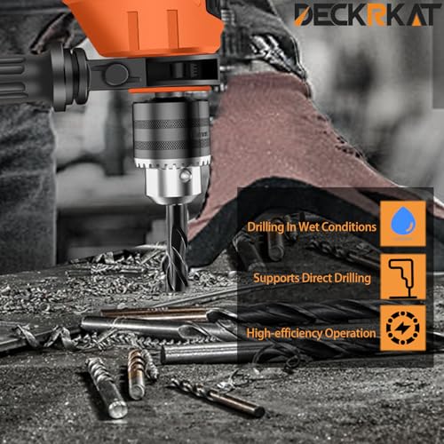 DECKRKAT 5-Piece 1/2" Carbide Masonry Drill Bits for Concrete, Brick, Tile - Black Hex Shank Set w/Heavy-Duty Case, Quick Change Fit Drill Driver - size: 5 Piece 1/2", style: Masonry Drill Bits