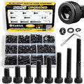 Kadrick M5 Screws Kit 1040PCS,M5x8mm-40mm Bolts with Nuts, Washers & Hex Wrench, Optimized Size Distribution, Class 12.9 Socket Head Cap M5 Screws, Black Zinc Plated, for Mechanical, Repair & DIY - size: M5 1040Pcs