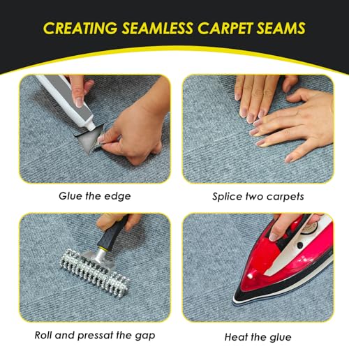 Carpet Seam Roller Tool - Ergonomic Non-Slip Handle for Easy Use, Hot Melt Tape Roller for Loop Pile Carpets, Lightweight Design for Home and Commercial Applications - size: Single Roller Only