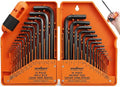 HORUSDY 32-Piece Hex Key Set with Another Torque Handle, Allen Wrench Set Inch/Metric MM(0.7mm-10mm) SAE(0.028"-3/8) - style: 30PC SAE/Metric