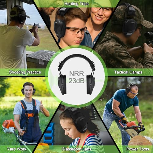 PROHEAR Youth Electronic Ear Protection 23dB NRR Slim Fit Sound Amplification Noise Compression Compact Design Gun Range Shooting Hunting Tactical Use - style: Black-foam Cushions