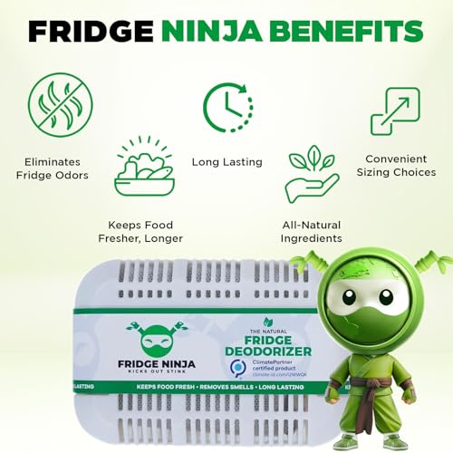 Fridge Ninja XL Pack Refrigerator Deodorizer, Fridge Odor Eliminator - size: 1 Count (Pack of 1)