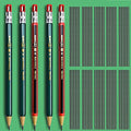 85 pcs Solid Carpenter Pencil Set Includes 5 Construction Pencils Deep Hole Woodwork Marking Pencil with 80 Refills, Mechanical Pencil for Woodworking Architects