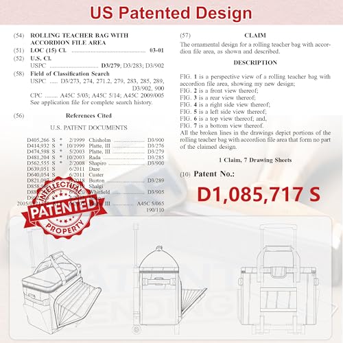 Rolling Teacher Bag with Wheels, Teacher Tote Bag Fits 15.6" Laptop - color: Light Tan