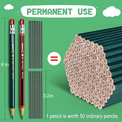 85 pcs Solid Carpenter Pencil Set Includes 5 Construction Pencils Deep Hole Woodwork Marking Pencil with 80 Refills, Mechanical Pencil for Woodworking Architects