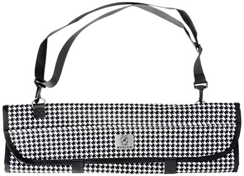 Mercer Culinary 7-Pocket Knife Roll Storage Bag, Houndstooth - style: 7-pocket Knife Roll Storage Bag, Houndstooth
