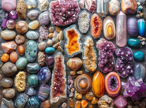 Adult Jigsaw Puzzle 1000 Piece Healing Stones - color: Chakra Rockin