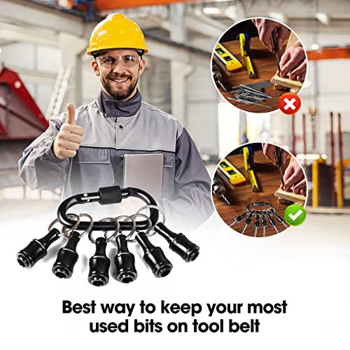 FACAINCXS Bit Holder 1/4 inch Hex Shank Screwdriver Bits Holder Extension Bar Keychain Screw Adapter Drill Change Hand-held Screwdrivers Drill Bits Holder Portable (Black) - color: A2-sct