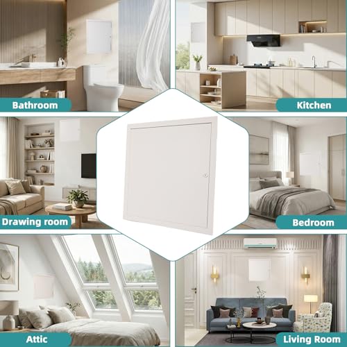 Metal Access Panel for Drywall - 8x16 inch - Wall Hole Cover - Access Door | 8x16" Wall Ceiling Access Panel for Plumbing/Drywall/Attic Door,Thicken 1mm Steel&Aluminum Frame,Outer Size 9.5"x17.5" - size: 8"Wx16"H