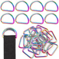 PECMER Rainbow 1 Inch D-ring Welded -20 PCS D Rings Buckle for Sewing Bag Hardware Webbing Straps Belt Ring Dog Collar Making Supplies-25mm - color: Rainbow D-ring-20 Pcs-1 Inch