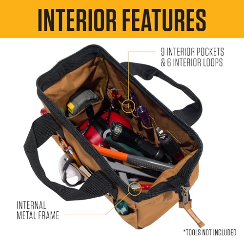 Carhartt Utility Small Tool Bag Carhartt Brown - size: 13-Inch 15 Pocket