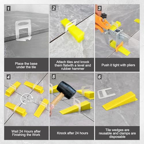 Storystore 4650pcs Tile Leveling System Clips 1/8 Inch Tile Spacers - size: 1/8 Inch 4650 Spacers