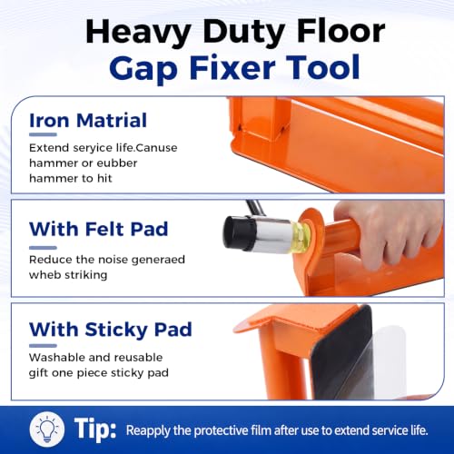 Heavy-duty floor gap repair tool, equipped with hammer adhesive gaskets - size: 11.15*3.54*3.94