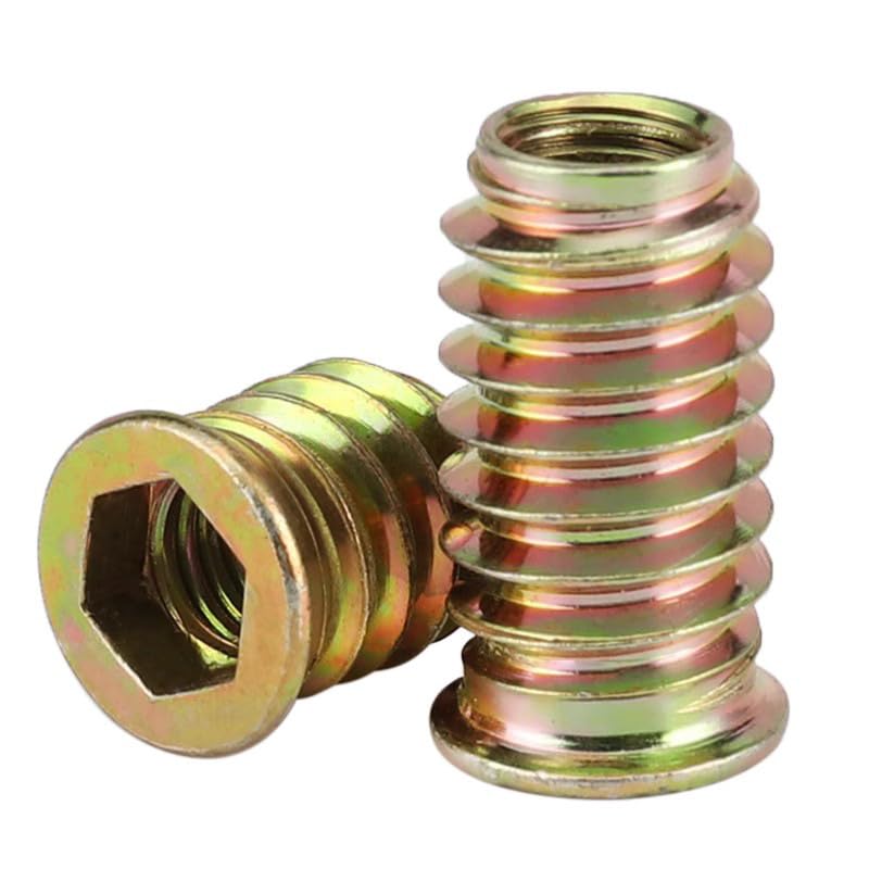 60pcs Threaded Inserts for Wood, 5/16"-18x20mm Screw in Nut Fasteners - size: 5/16"-18 x 20mm
