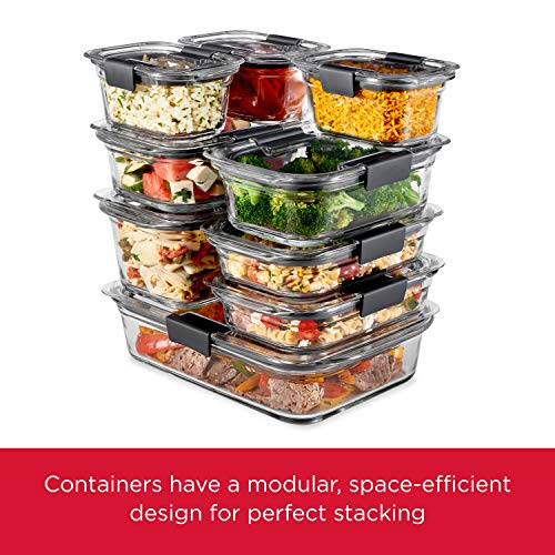 Rubbermaid Brilliance Glass Storage 4.7-Cup Food Containers with Lids Set of 3 Clear - size: 4.7 cups (6-Piece)