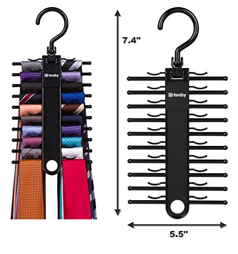2-Pack Black Tie Rack, Organizer, Hanger, Holder - Affordable Ti.