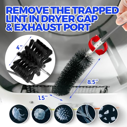 Holikme Dryer Vent Cleaner Kit - 40Ft Flexible Lint Brush for Deep Cleaning - color: Gray