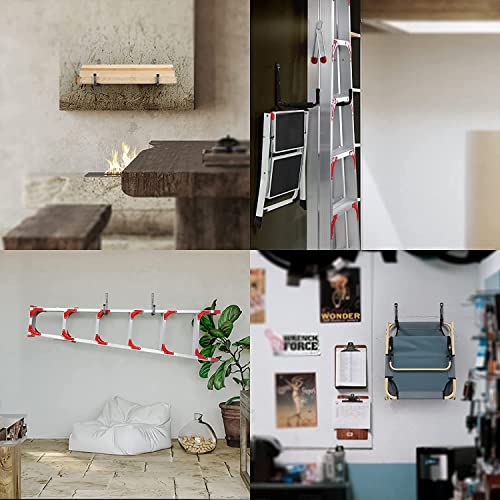 6 Pack Heavy Duty Garage Storage Ladders Hooks, 10 Inch Wall Mount Storage Garage Hangers for Bikes, Garden Tools, Chair, Hose - size: 9inch x 10inch