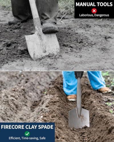 Firecore 4-1/2" x 17" SDS Max Clay Spade Bit for Landscaping and Gardening