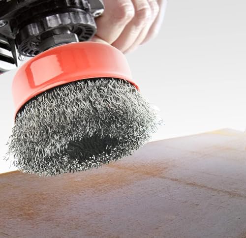 AAIN 60pcs Wire Wheel Brush Set, 3Inch Crimped Cup Brush for Angle Grinder - size: 60 pack, style: 3 Inch Crimped Wire Brush