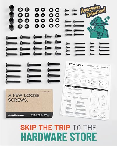 ECHOGEAR Universal TV Mount Hardware Pack - Replacement Hardware Mounting Kit for TVs up to 80" - Includes M4, M5, M6 & M8 Screws