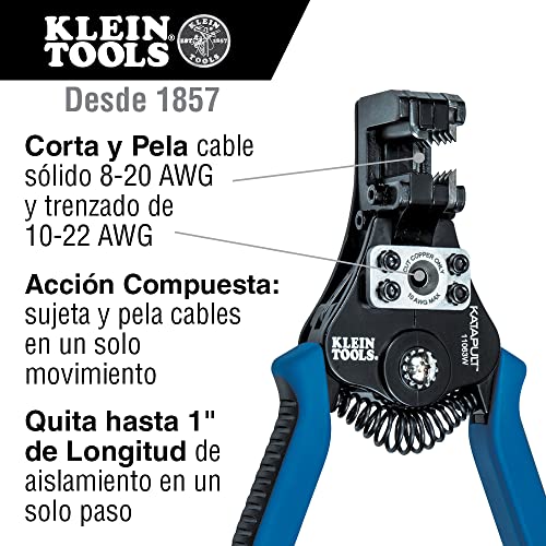 Klein Tools 80013 Wiring Tool Kit with Automatic Wire Stripper and Ratcheting Crimper, Great Electrical Tool Kit, 2-Piece & 11063W Wire Cutter/Wire Stripper