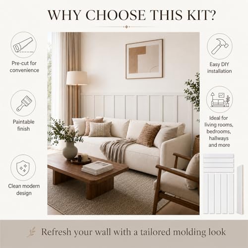 Weysat 1 Set Board and Batten Wall Panel Wainscoting Panel 94.5 X 38.6 Inch - size: 94.5 x 38.6 Inch