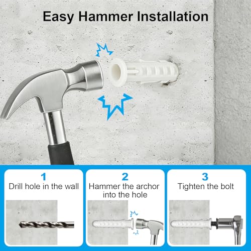 12PCS Concrete Wall Anchors for TV Mount, 10x50mm & 10x60mm Anchor Bolts