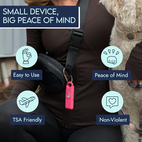 She’s Birdie 3.0 New Version – The Original Personal Safety Alarm for Women by Women–Loud Siren, Flash Light and Rechargeable Battery in a Variety of Colors (Metallic Rose Pink) - color: Metallic Rose Pink