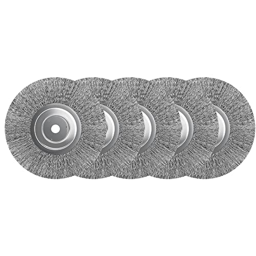 5Pcs 4 Inch Stainless Steel Wire Crimped Wheel Brush with 5/8" Bore for Angle Grinder Derusting Cleaning and Surface Polishing - size: 4"100mm 5Pcs