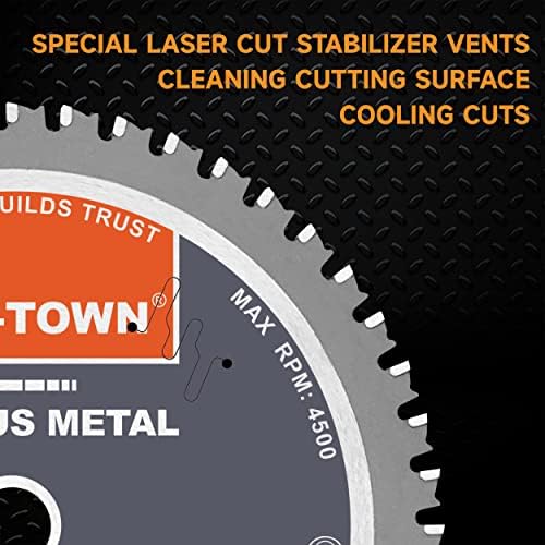TWIN-TOWN 7-1/4-Inch 48 Teeth Dry Cut Steel and Ferrous Metal Cermet Saw Blade with 5/8-Inch Arbor - size: 7-1/4" 48T medium steel