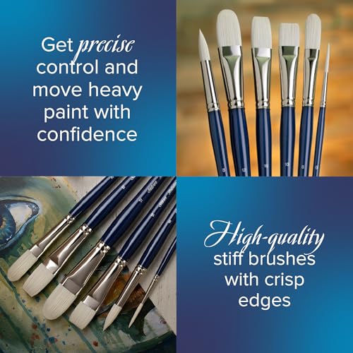 Silver Brush Limited Bristlon Cat's Tongues & Filberts Oil Brush Set, 4pc - color: Cat's Tongues & Filberts, size: 4 count