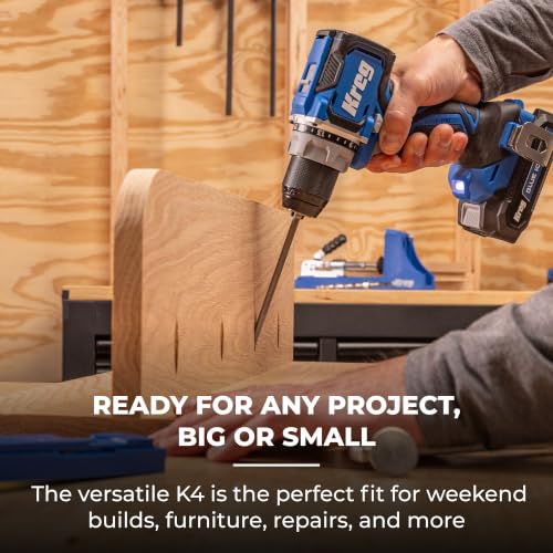 Kreg K4 Pocket Hole Jig - Adjustable, Versatile Jig for Strong Joints - Create Perfect, Rock-Solid Joints - Easily Adjustable Drill Guides - For Materials 1/2" to 1 1/2" Thick