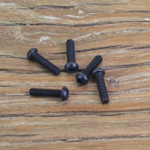 105 Pieces M2 x 8mm Button Head Socket Cap Screws, Thread Pitch 0.4mm, Sutemribor M2 Black Screws, 10.9 Grade Alloy Steel, Black Oxide Finish, Fully Threaded - size: M2 x 8mm, style: Button Head