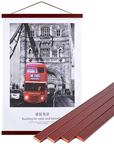 Benjia Picture Frame, Wood, Magnetic, 10x1 inches, Mahogany - color: Mahogany, size: 10L" x 0.7W"