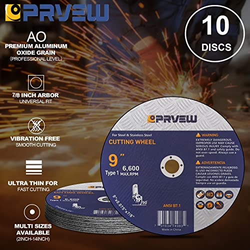 10-Pack Cut Off Wheels 9-Inch,9"x0.075"x7/8" Quality Cutting Disc - style: 9"x0.075"x7/8"(10-PK)