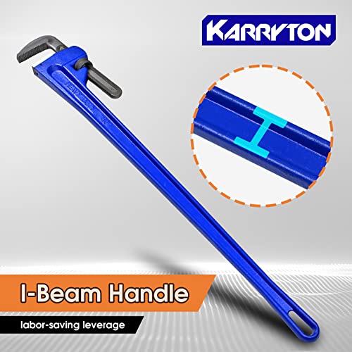 60 Inch Pipe Wrench, Cr-Mo Jaw Opening 9"/228mm Adjustable Heavy Duty Cast Iron Straight Handle Plumbing Wrench, Perfect Plumbers Tool for Oil Field, Plumbing, Construction and Mechanics - size: 60-IN, style: Straight