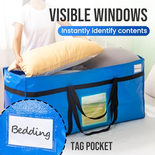 TAILI 1 Pack 69 Gallon Extra Large Storage Bags with Visible Window,Blue - color: Blue, size: 1 Pack