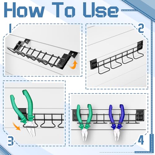 Blulu 2 Pcs Slatwall Screwdriver Holders Slatwall Plier Holders Screw Driver Organizers Screw Driver Hooks and Hangers Accessories for Clothing Home Garage Shop Retail Display