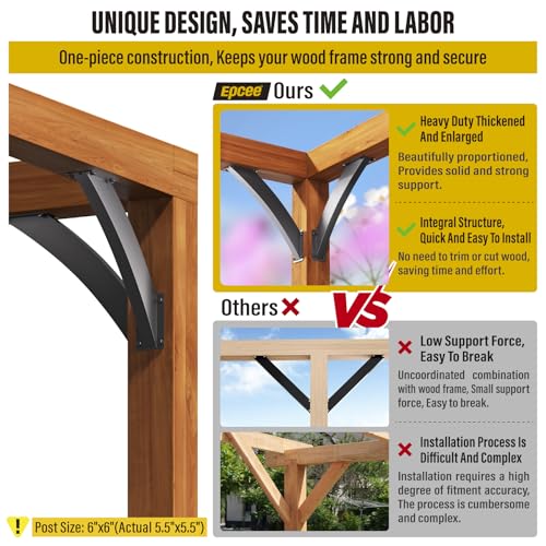 Heavy Duty 45 Degree Angle Support Bracket 2"×4" (Actual: 1.5"×3.2") Wood Beam Support Hardware Degree Post Bracket for Gazebos Pagola Porches 2Pcs - size: 2"×4"